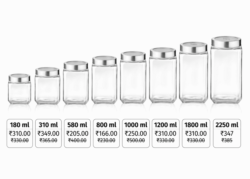 Glass Jars with steel lids